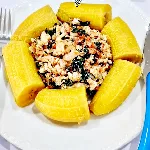 SCRAMBLED EGG AND BOILED RIPPED PLANTAIN